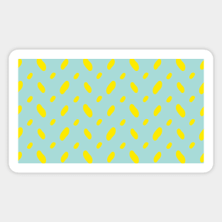 Yellow abstract vector shapes over turquoise Sticker